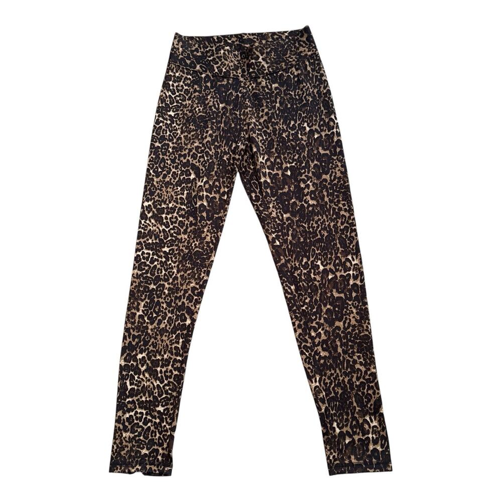 Serena Williams Leopard Athleisure Leggings Womens S Pull On Zip Ankle High Rise
